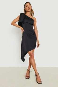 Einärmliges Midikleid Mit Schleifen-Detail -Stil Formen Verkäufe gzz15704 black xl 2