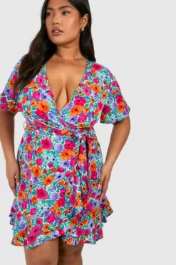 Plus Florales Wickelkleid -Stil Formen Verkäufe gzz15809 multi xl 3