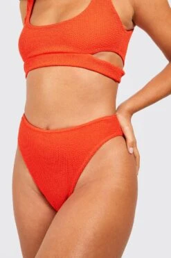 Bikinihose Mit Hohem Bund In Knitteroptik -Stil Formen Verkäufe gzz16087 red xl 3