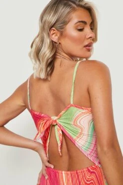 Geschnürtes Midi-Slipkleid Mit Print -Stil Formen Verkäufe gzz16376 pink xl 3