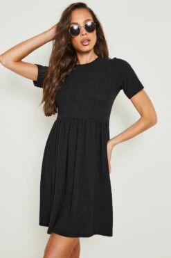 Geripptes Smokkleid -Stil Formen Verkäufe gzz16936 black xl 3