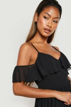 Schulterfreies Midi-Brautjungfernkleid Mit Rüschen 9 Schulterfreies Midi-Brautjungfernkleid Mit Rüschen -Stil Formen Verkäufe gzz17446 black xl 3