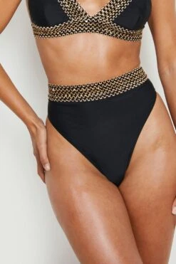 Verzierte Bikinihose Mit Hohem Bund -Stil Formen Verkäufe gzz17978 black xl 3