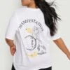 Plus T-Shirt Mit Manifestation Print -Stil Formen Verkäufe gzz18076 white xl