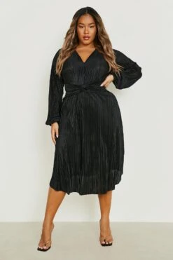 Plus Plissiertes Skater-Kleid -Stil Formen Verkäufe gzz18109 black xl 2