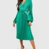 Satin-Midikleid Mit Twist-Detail 2 Satin-Midikleid Mit Twist-Detail -Stil Formen Verkäufe gzz19497 green xl