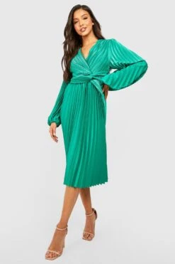 Satin-Midikleid Mit Twist-Detail 8 Satin-Midikleid Mit Twist-Detail -Stil Formen Verkäufe gzz19497 green xl 2