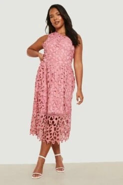 Plus Einärmliges Gehäkeltes Midikleid Aus Spitze 8 Plus Einärmliges Gehäkeltes Midikleid Aus Spitze -Stil Formen Verkäufe gzz20014 rose xl 2