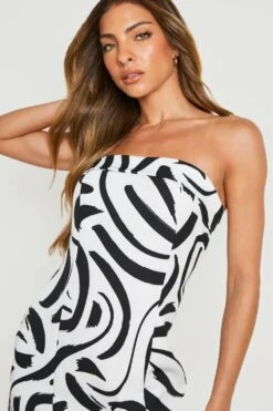 Bandeau-Minikleid Mit Abstraktem Print -Stil Formen Verkäufe gzz22960 black xl 3