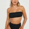 Geraffte Bikinihose Mit Hohem Bund -Stil Formen Verkäufe gzz23037 black xl