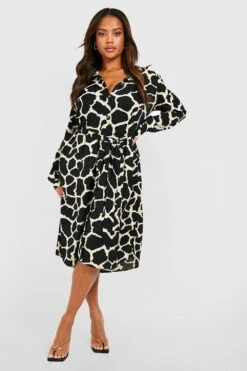 Plus Midi-Hemdkleid Mit Animalprint Und Gürtel 8 Plus Midi-Hemdkleid Mit Animalprint Und Gürtel -Stil Formen Verkäufe gzz23231 brown xl 2