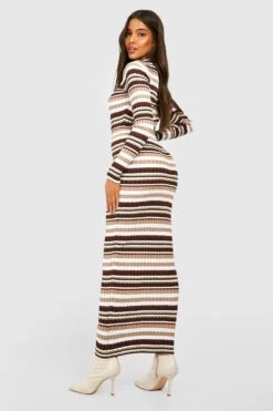 Gestreiftes Strickkleid -Stil Formen Verkäufe gzz24406 chocolate xl 1