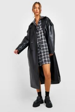 Kariertes Oversize Hemdkleid -Stil Formen Verkäufe gzz25487 black xl 2