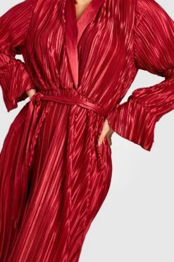 Premium Plissee Wickel-Midikleid -Stil Formen Verkäufe gzz25500 berry xl 3