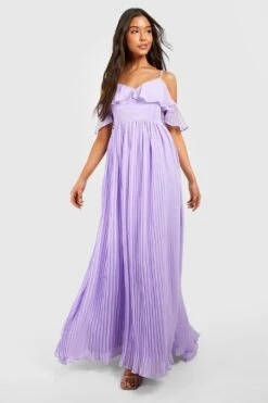 Schulterfreies Chiffon-Maxikleid -Stil Formen Verkäufe gzz25610 lilac xl 2