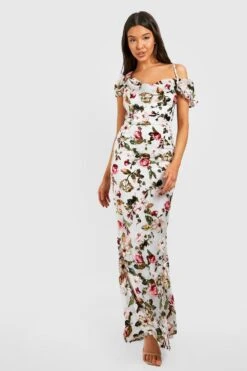 Schulterfreies Maxikleid -Stil Formen Verkäufe gzz25620 olive xl 2