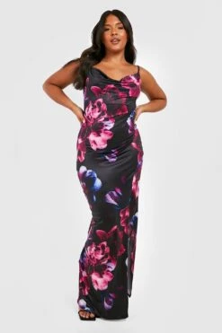 Plus Recyceltes Florales Maxikleid 8 Plus Recyceltes Florales Maxikleid -Stil Formen Verkäufe gzz26904 black xl 2