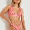 Floraler Hipster-Bikini Mit Tiefem Ausschnitt Und Schachbrett-Print -Stil Formen Verkäufe gzz27580 red xl