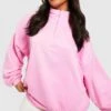 Plus Oversize Sweatshirt Mit Reißverschluss -Stil Formen Verkäufe gzz28441 pink xl