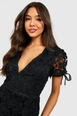 Spitzen-Midikleid Mit Schößchen-Saum 9 Spitzen-Midikleid Mit Schößchen-Saum -Stil Formen Verkäufe gzz28578 black xl 3