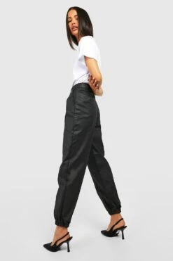 Beschichtete Cargo-Jeans Mit Hohem Bund Und 5 Taschen -Stil Formen Verkäufe gzz28609 black xl 1