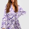 Geschnürtes Hemd-Kleid Mit Marmor-Print -Stil Formen Verkäufe gzz28701 purple xl