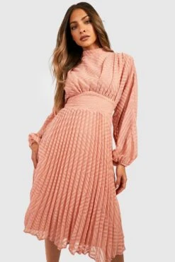 Hochgeschlossenes Midikleid -Stil Formen Verkäufe gzz29135 blush xl 2