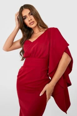 Satin-Midikleid Mit Rüschenärmeln -Stil Formen Verkäufe gzz29391 berry xl 3