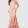 Schulterfreies Maxikleid Aus Spitze -Stil Formen Verkäufe gzz29492 blush xl