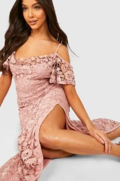 Schulterfreies Maxikleid Aus Spitze -Stil Formen Verkäufe gzz29492 blush xl 2