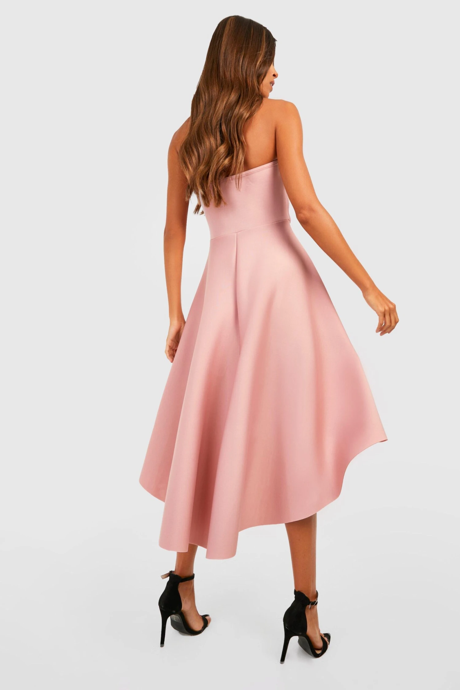 Scuba-Midikleid Mit Wasserfallausschnitt Und Twist Vorne 4 Scuba-Midikleid Mit Wasserfallausschnitt Und Twist Vorne – Bild 2