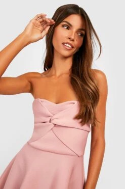 Scuba-Midikleid Mit Wasserfallausschnitt Und Twist Vorne 9 Scuba-Midikleid Mit Wasserfallausschnitt Und Twist Vorne -Stil Formen Verkäufe gzz32095 blush xl 3