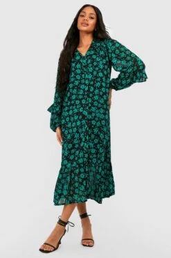 Florales Midikleid Mit Knopfleiste -Stil Formen Verkäufe gzz32101 multi xl 2