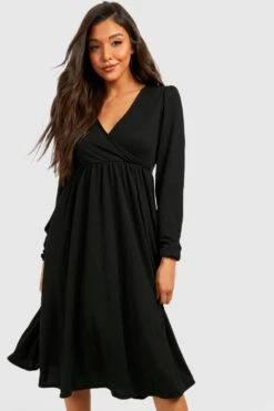 Langärmliges Wickel-Midikleid -Stil Formen Verkäufe gzz32421 black xl 2