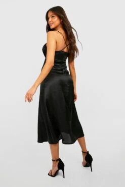 Satin-Slipkleid -Stil Formen Verkäufe gzz32490 black xl 1