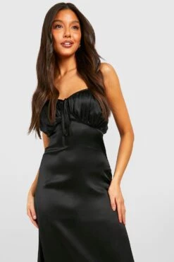 Satin-Slipkleid -Stil Formen Verkäufe gzz32490 black xl 2