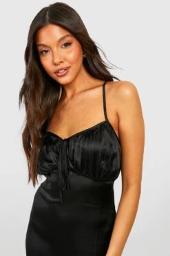 Satin-Slipkleid -Stil Formen Verkäufe gzz32490 black xl 3