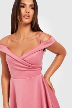 Schulterfreies Scuba-Midikleid 9 Schulterfreies Scuba-Midikleid -Stil Formen Verkäufe gzz32526 blush xl 3