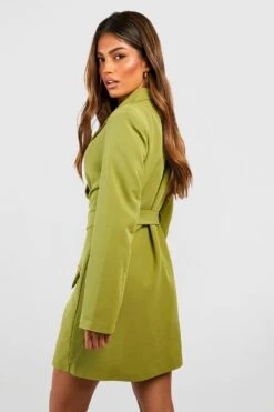 Zweireihiger Blazerkleid Mit Gürtel 7 Zweireihiger Blazerkleid Mit Gürtel -Stil Formen Verkäufe gzz32552 olive xl 1