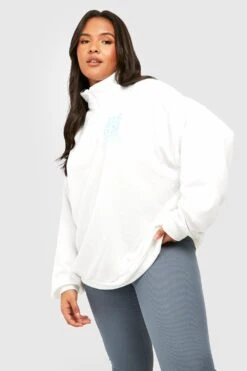Plus Oversize Sweatshirt Mit Dsgn Studio Print Und Halbem Reißverschluss 8 Plus Oversize Sweatshirt Mit Dsgn Studio Print Und Halbem Reißverschluss -Stil Formen Verkäufe gzz32941 cream xl 2