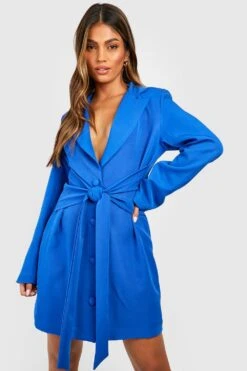 Blazer-Kleid Mit Knopfleiste Und Bindegürtel 8 Blazer-Kleid Mit Knopfleiste Und Bindegürtel -Stil Formen Verkäufe gzz33869 cobalt xl 2