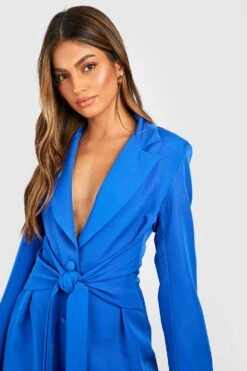 Blazer-Kleid Mit Knopfleiste Und Bindegürtel 9 Blazer-Kleid Mit Knopfleiste Und Bindegürtel -Stil Formen Verkäufe gzz33869 cobalt xl 3
