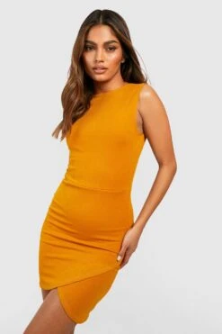 Bodycon-Wickelkleid -Stil Formen Verkäufe gzz34256 mustard xl 3