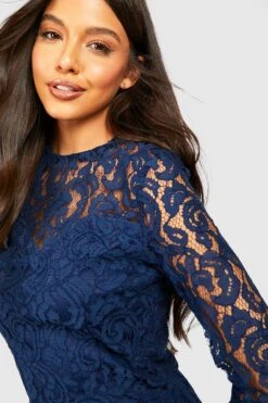 Hochgeschlossenes Midikleid Aus Spitze -Stil Formen Verkäufe gzz34936 navy xl 3