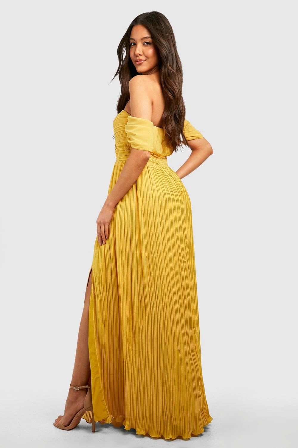 Bardot-Maxikleid Mit Chiffon 4 Bardot-Maxikleid Mit Chiffon – Bild 2