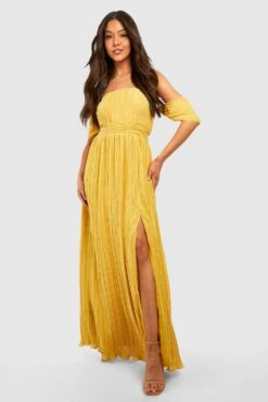 Bardot-Maxikleid Mit Chiffon 8 Bardot-Maxikleid Mit Chiffon -Stil Formen Verkäufe gzz35377 mustard xl 2