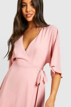 Chiffon Wickel-Maxikleid Mit Weiten Ärmeln 9 Chiffon Wickel-Maxikleid Mit Weiten Ärmeln -Stil Formen Verkäufe gzz35595 blush xl 3