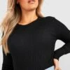 Plus Rippstrick-Body -Stil Formen Verkäufe gzz37729 black xl