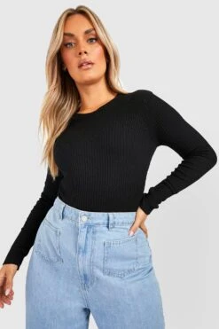 Plus Rippstrick-Body 9 Plus Rippstrick-Body -Stil Formen Verkäufe gzz37729 black xl 3
