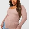 Plus Rippstrick Oberteil Mit Sweetheart-Ausschnitt -Stil Formen Verkäufe gzz37730 mocha xl